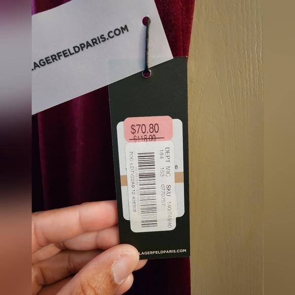 Karl Lagerfeld Paris Size 12 Red Sleeveless Dress - Picture 8 of 8